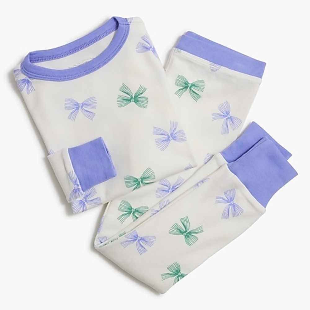 Crewcuts Kids Pajamas with Purple and Green Bow Print